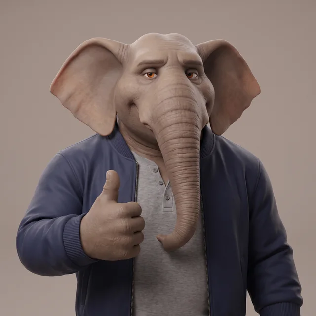 Frank Todofully, the official Todofully elephant guide, giving a thumbs-up
